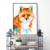 Sitting red fox watercolor painting, limited edition art print by Slaveika Aladjova