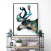 Reindeer watercolor painting, limited edition art print by Slaveika Aladjova, view 4