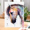 Horse portrait watercolor painting, limited edition art print by Slaveika Aladjova, view 2