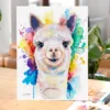 Alpaca watercolor painting, limited edition art print by Slaveika Aladjova