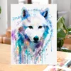 Arctic wolf watercolor painting, limited edition art print by Slaveika Aladjova