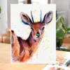 Steenbok watercolor painting, limited edition art print by Slaveika Aladjova, view 2