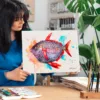 Opah watercolor painting, limited edition art print by Slaveika Aladjova, view 4