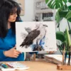 White-bellied sea eagle watercolor painting, limited edition art print by Slaveika Aladjova