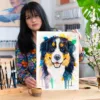 Bernese Mountain Dog watercolor painting, limited edition art print by Slaveika Aladjova