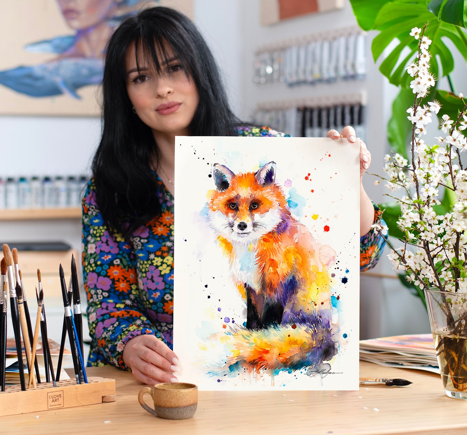 What Collectors Say 61 Fox watercolor painting print by Slaveika Aladjova, art, animal, illustration, home decor, Nursery, gift, Wildlife, wall art,