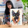 German Shepherd watercolor painting, limited edition art print by Slaveika Aladjova, view 2