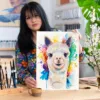 Alpaca watercolor painting, limited edition art print by Slaveika Aladjova, view 2