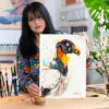 King vulture watercolor painting, limited edition art print by Slaveika Aladjova