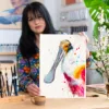 Roseate spoonbill watercolor painting, limited edition art print by Slaveika Aladjova, view 2