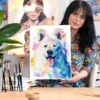White Swiss Shepherd watercolor painting, limited edition art print by Slaveika Aladjova