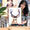 Mule deer watercolor painting, limited edition art print by Slaveika Aladjova