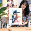 Belted kingfisher watercolor painting, limited edition art print by Slaveika Aladjova