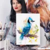 Blue jay watercolor painting, limited edition art print by Slaveika Aladjova