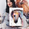 Horse portrait watercolor painting, limited edition art print by Slaveika Aladjova