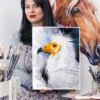 Egyptian vulture watercolor painting, limited edition art print by Slaveika Aladjova, view 4