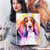 Basset Hound watercolor painting, limited edition art print by Slaveika Aladjova, view 3