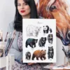 Bears of the world watercolor chart with 8 species, limited edition art print by Slaveika Aladjova, view 4