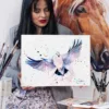 Dove watercolor painting, limited edition art print by Slaveika Aladjova, view 2