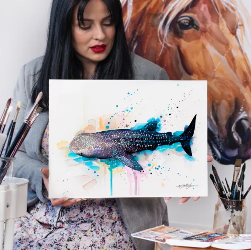 Whale shark watercolor painting print by Slaveika Aladjova Whale shark watercolor painting, limited edition art print by Slaveika Aladjova