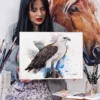 White-bellied sea eagle watercolor painting, limited edition art print by Slaveika Aladjova, view 4