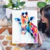 Giraffe watercolor painting, limited edition art print by Slaveika Aladjova