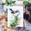 Long-tailed tit watercolor painting, limited edition art print by Slaveika Aladjova