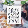 Penguins of the world watercolor chart with 18 species, limited edition art print by Slaveika Aladjova, view 4
