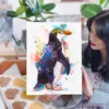 Royal penguin watercolor painting, limited edition art print by Slaveika Aladjova, view 2
