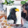 Steller's sea eagle watercolor painting, limited edition art print by Slaveika Aladjova, view 2