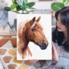 Suffolk Punch horse watercolor painting, limited edition art print by Slaveika Aladjova, view 2