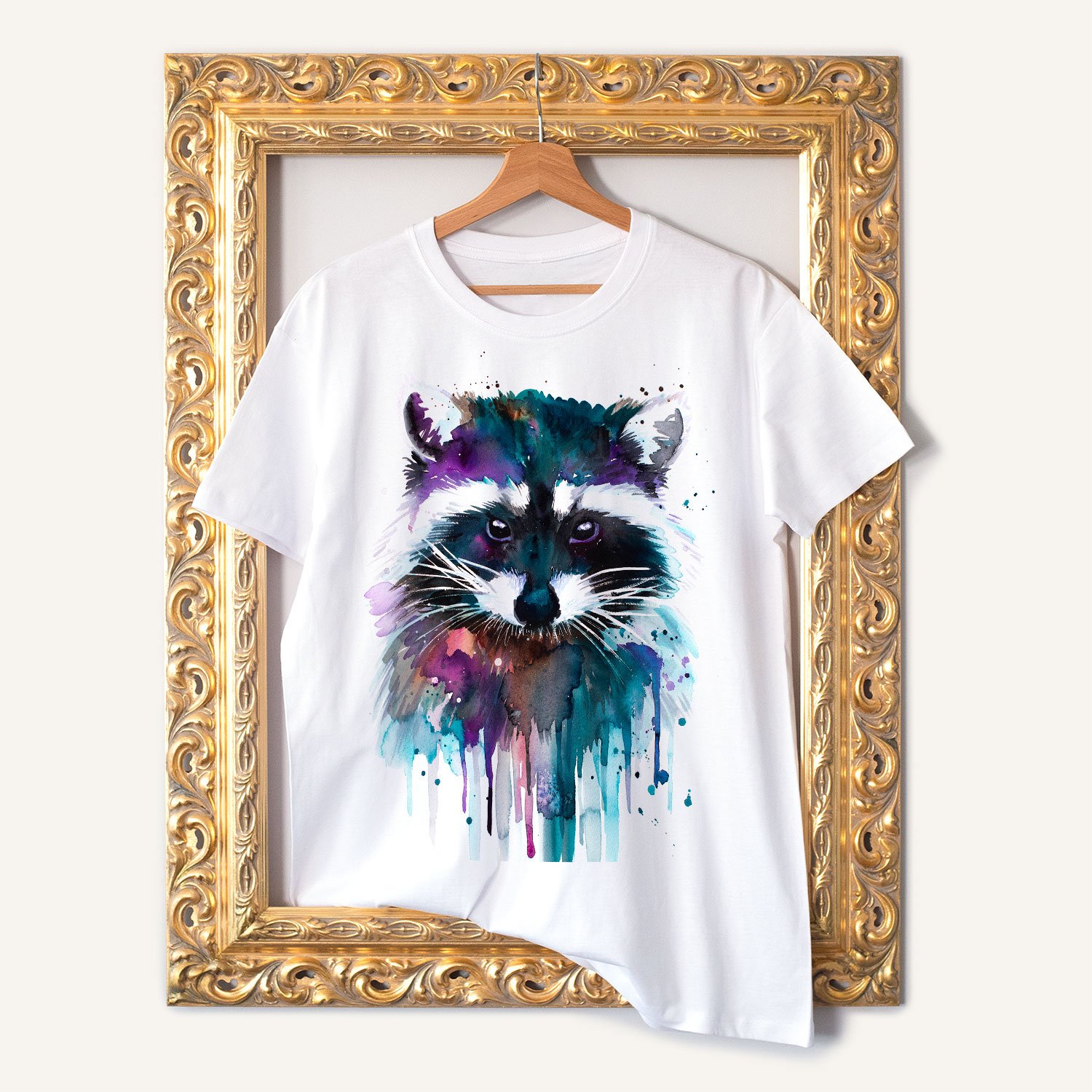 Animal art T-shirt with a watercolor painting by Slaveika Aladjova