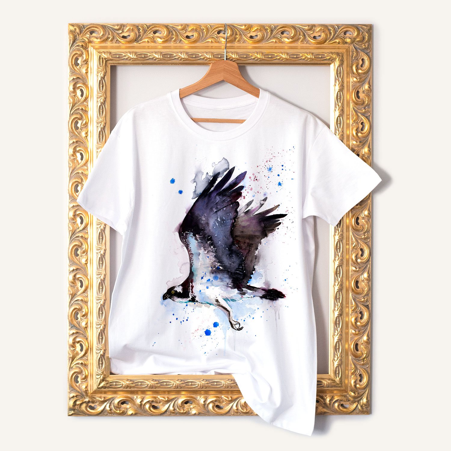 Bird art T-shirt with a watercolor painting by Slaveika Aladjova