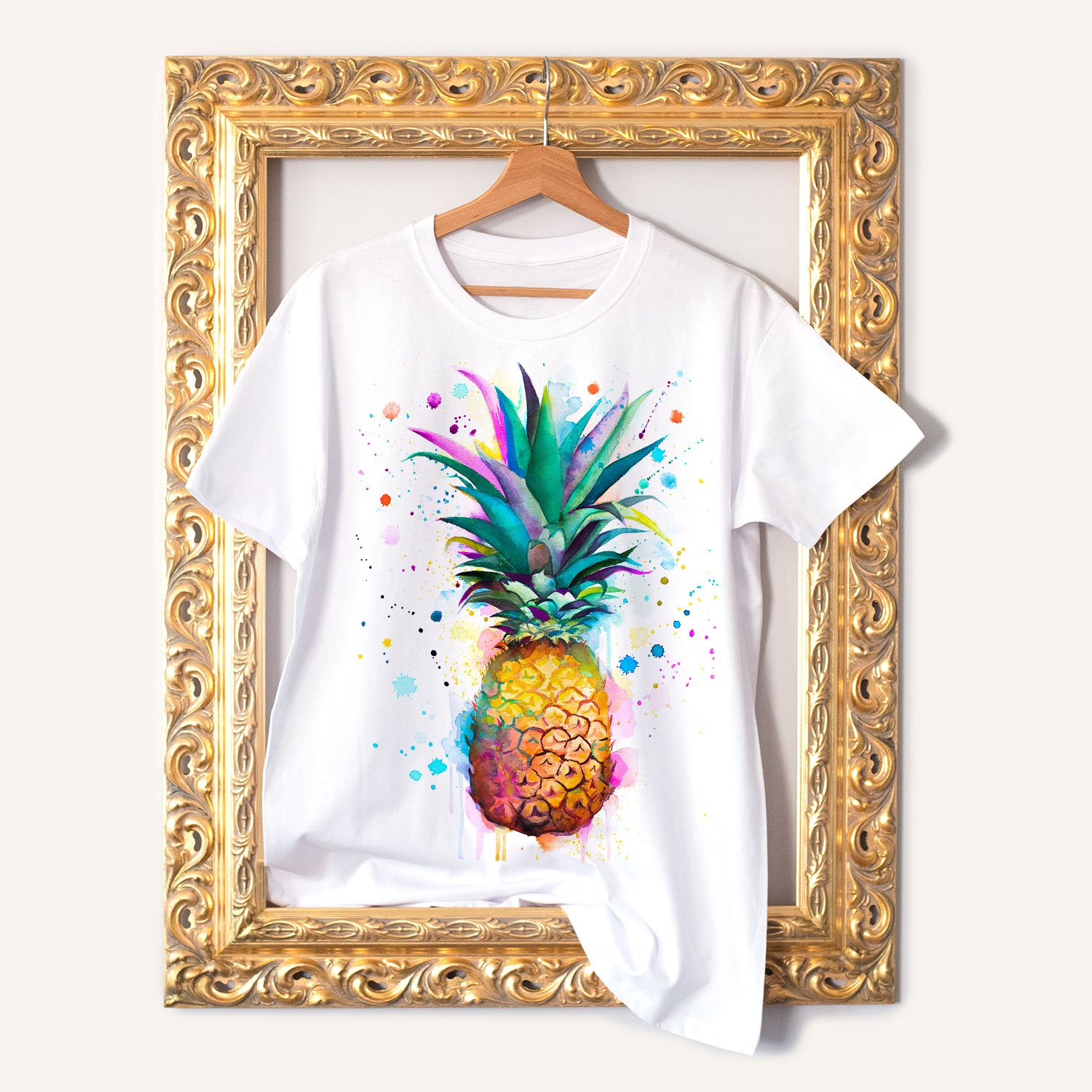 Botanical art T-shirt with a watercolor painting by Slaveika Aladjova