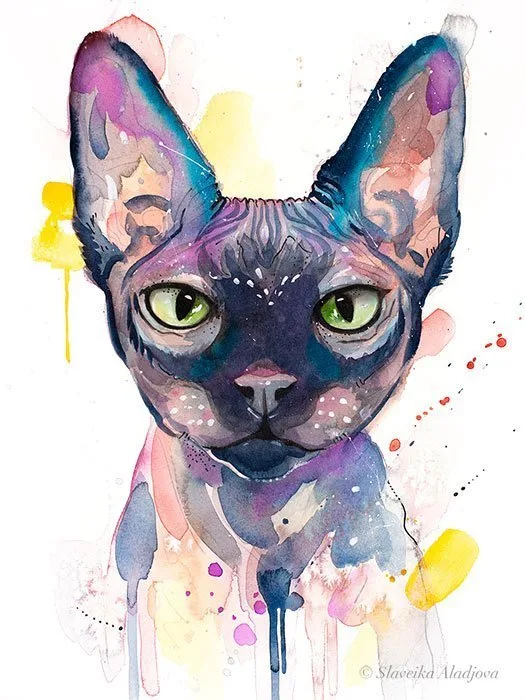 Cat Custom Hand painted Pet portrait Cat Custom Hand painted Pet portrait