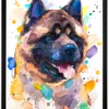 American Akita watercolor painting, limited edition art print by Slaveika Aladjova, view 2