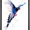 Taiwan blue magpie watercolor painting, limited edition art print by Slaveika Aladjova, view 2