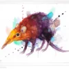 Golden-rumped elephant shrew watercolor painting, limited edition art print by Slaveika Aladjova, view 4