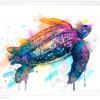 Leatherback sea turtle watercolor painting, limited edition art print by Slaveika Aladjova, view 4