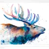 Red deer stag watercolor painting, limited edition art print by Slaveika Aladjova, view 4