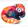 Red panda sitting with its tail curled, watercolor painting, limited edition art print by Slaveika Aladjova, view 4