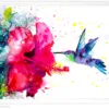 Violetear hummingbird watercolor painting in green and violet, limited edition art print by Slaveika Aladjova, view 4