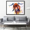 Red goat watercolor painting, limited edition art print by Slaveika Aladjova, view 2