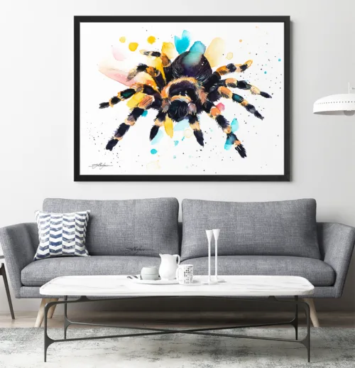 Tarantula watercolor painting, limited edition art print by Slaveika Aladjova, view 2