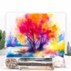 Colorful tree watercolor painting, limited edition art print by Slaveika Aladjova, view 2