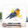 European robin watercolor painting, limited edition art print by Slaveika Aladjova, view 2