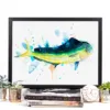Mahi mahi dorado watercolor painting, limited edition art print by Slaveika Aladjova