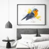 European robin watercolor painting, limited edition art print by Slaveika Aladjova, view 3