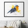 European robin watercolor painting, limited edition art print by Slaveika Aladjova, view 4