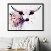 Texas longhorn watercolor painting, limited edition art print by Slaveika Aladjova